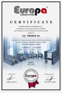 Frame Production Certificate Ce 2028 ΕΝ